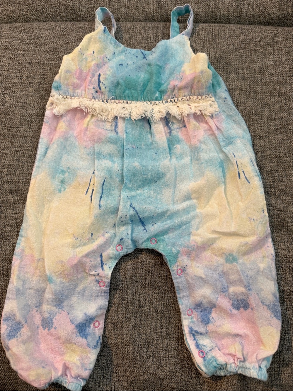 EGG New York Size 3m Watercolor Romper for Kids - Blue, Pink & Yellow 3M